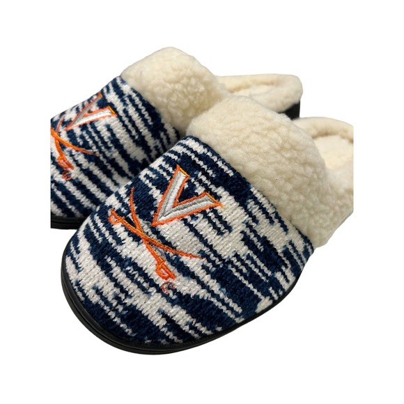 FOCO Women's Virginia NCAA Sherpa Memory Foam Slippers L 9/10 - Picture 4 of 7